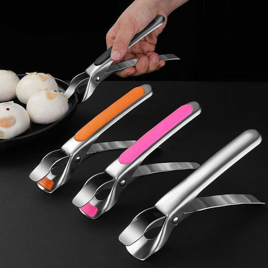 2pcs Air Fryer Camping Tools Anti-scald Tongs Pan Gripper Pot Clip Bowl Clip Black V1188-TAL-02057-1