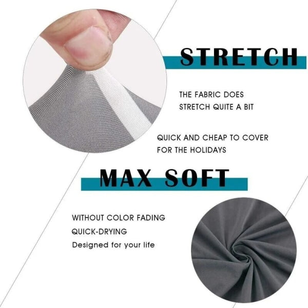 Set of 6 Universal Stretch Chair Covers - Modern - Grey V1188-TAL-02060