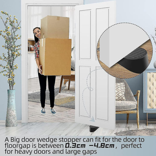 Heavy Duty Extra Large Rubber Door Wedge Stop - Black V1188-TAL-02096