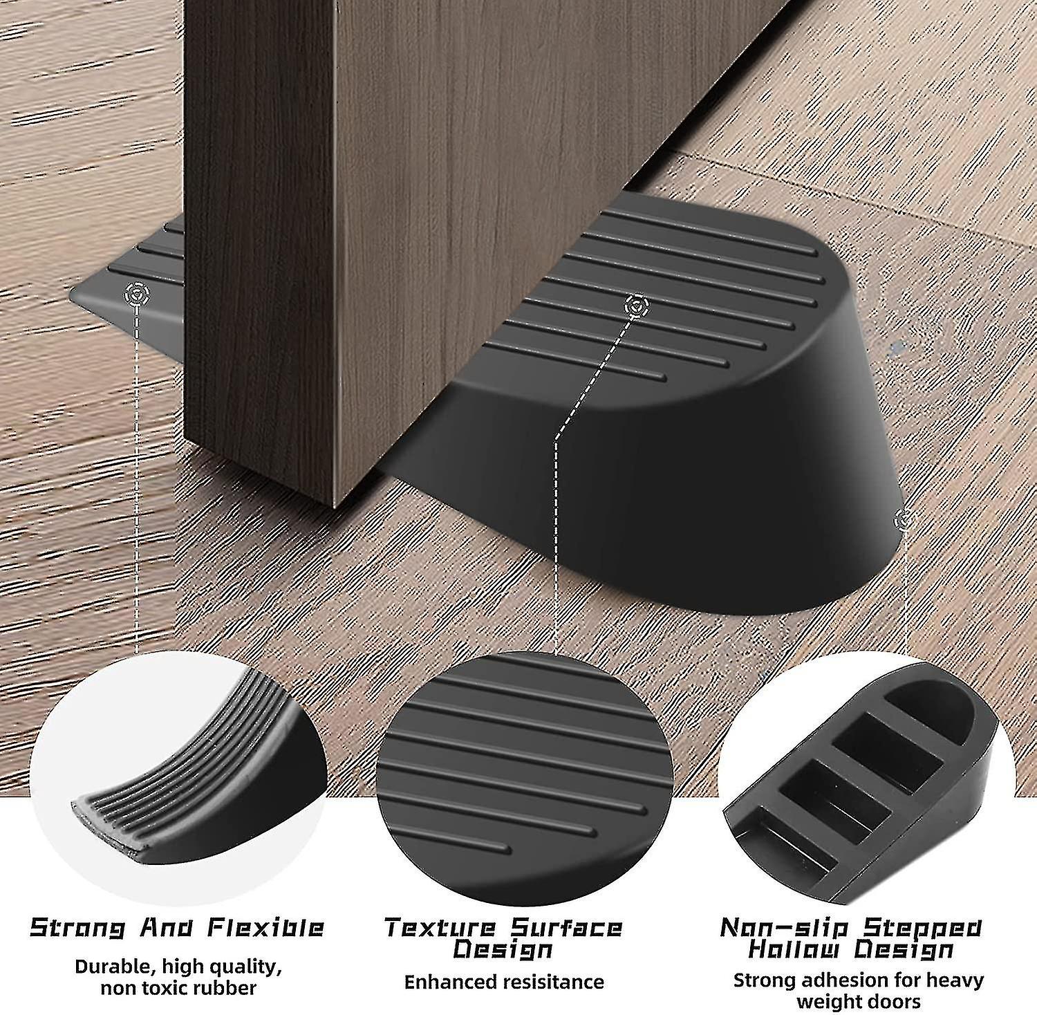 Heavy Duty Extra Large Rubber Door Wedge Stop - Black V1188-TAL-02096