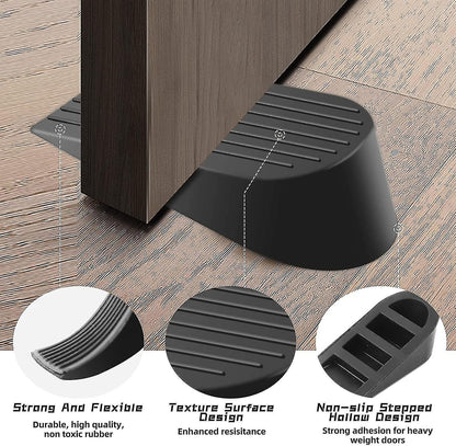 Heavy Duty Extra Large Rubber Door Wedge Stop - Black V1188-TAL-02096