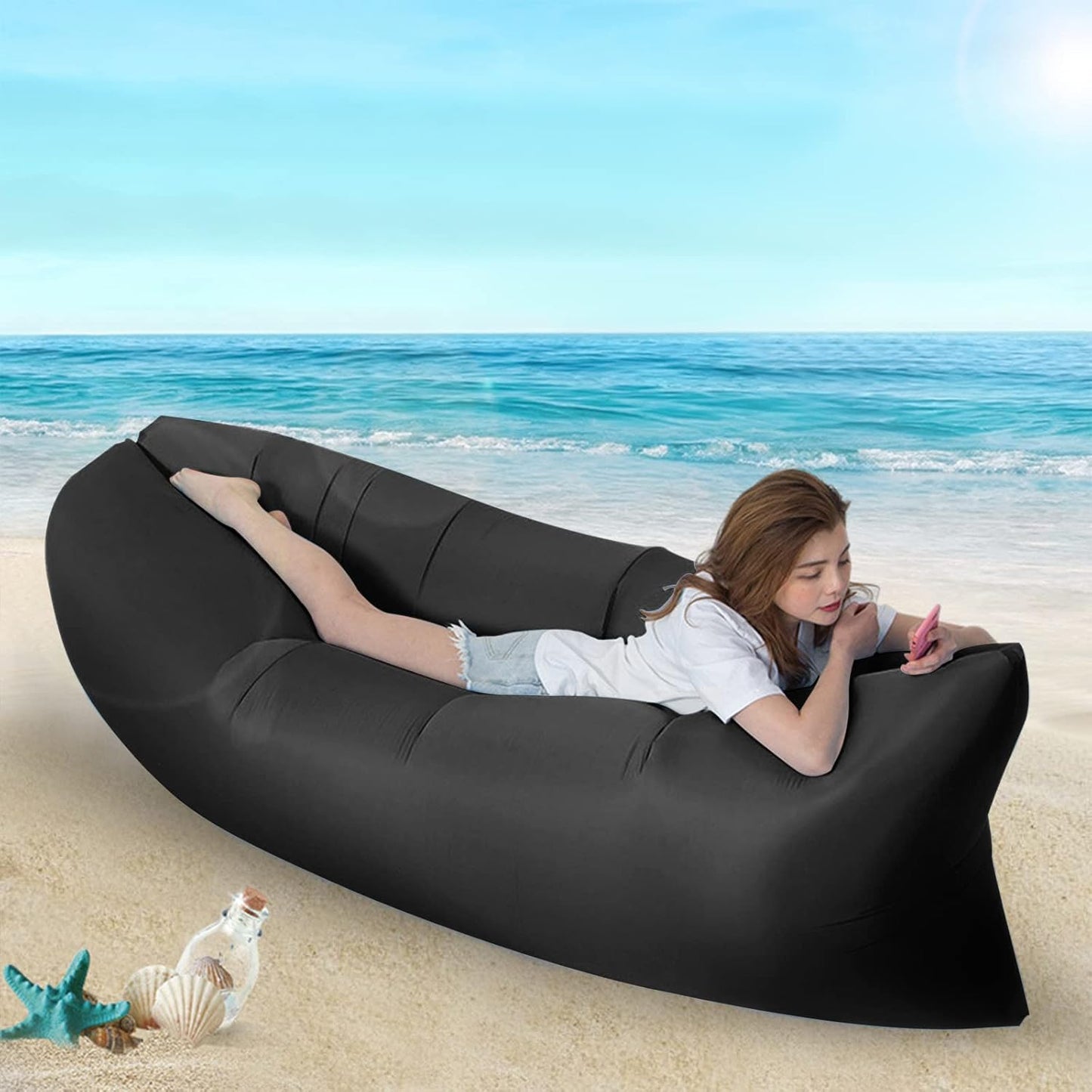 Portable Inflatable Air Lounger with Carry Bag for Beach V1188-TAL-03900