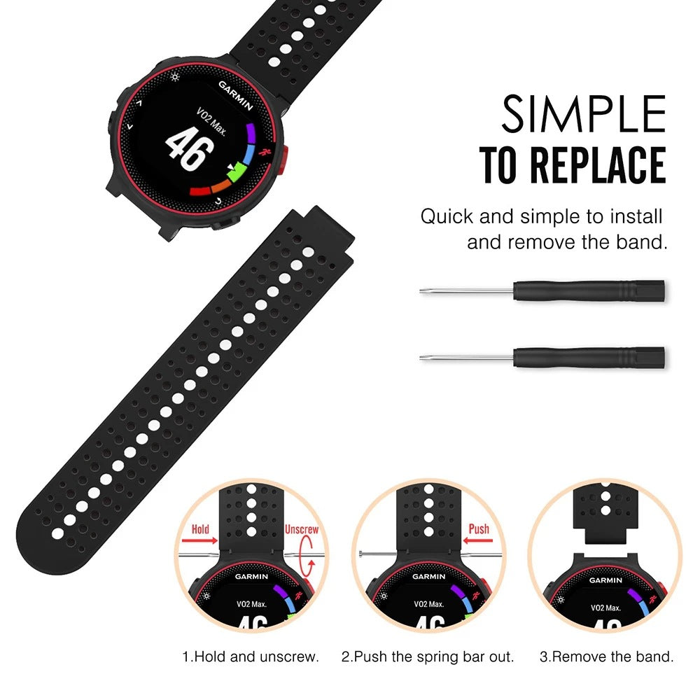 Garmin Forerunner 235/235Lite Watch Band Soft Silicone Replacement Strap for Garmin Forerunner V1188-TAL-04188