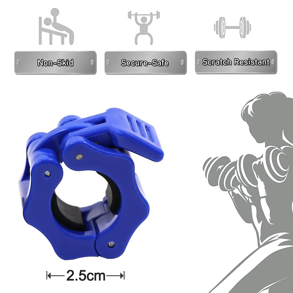 2 pcs Gym Barbell Clamps Quick Release Barbell Collar Clamps for V1188-TAL-04782