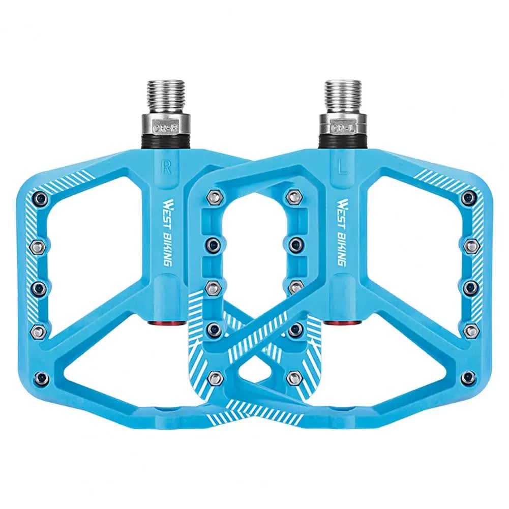 1 pair of wide pedals with non-slip surface and repair function, blue V1188-TAL-05685-2