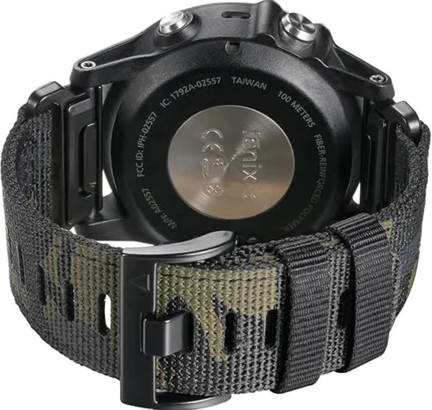 GARMIN Fenix 7X Pro 6X Compatible 26mm Military Nylon Replacement Strap Army Green V1188-TAL-06702-1