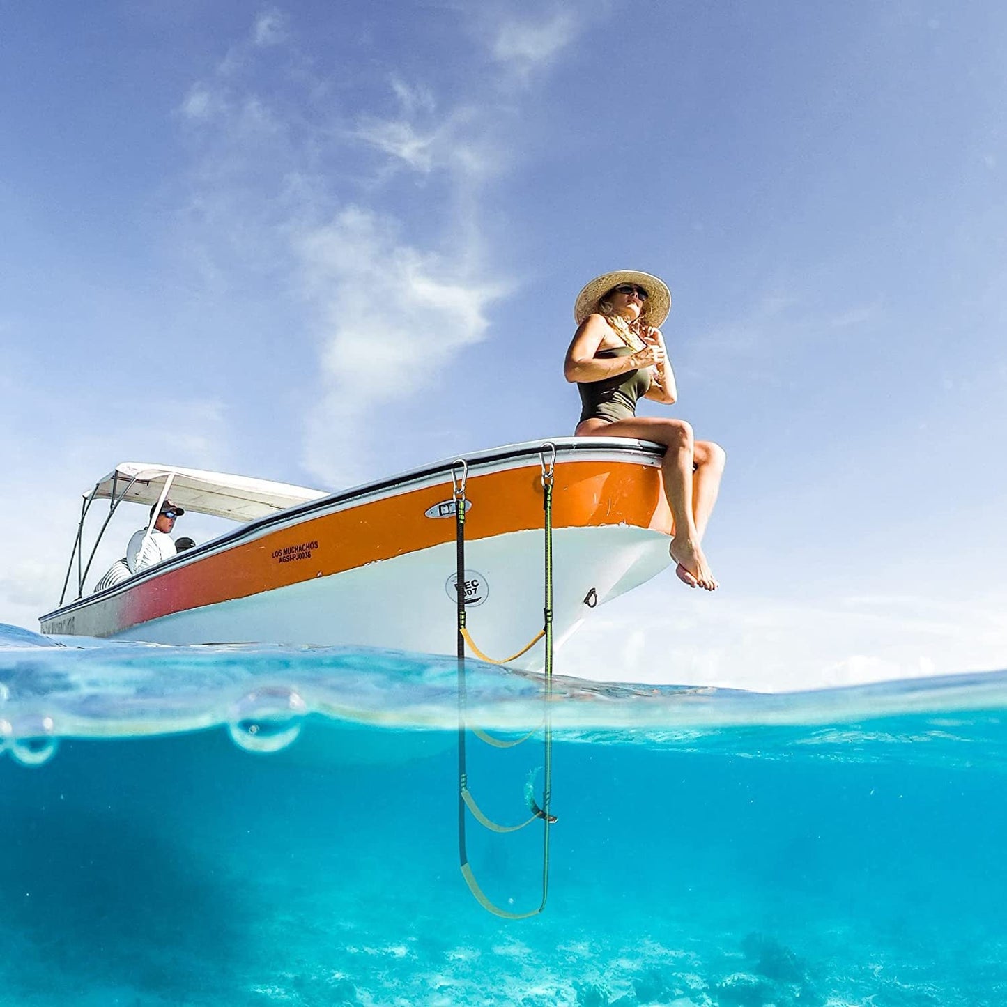 Boat Rope Ladder 4 Step Foldable Extension Compatible with Sailboat Kayak Swim Ladder Perfet V1188-TAL-06761