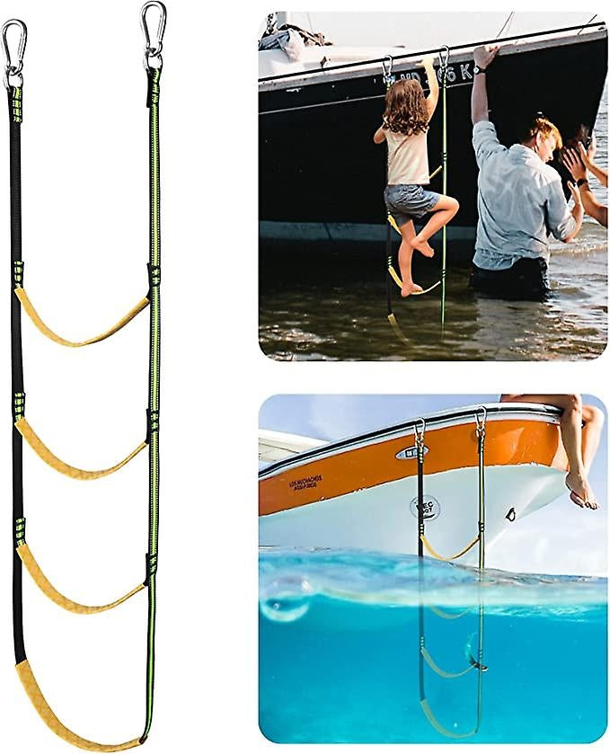 Boat Rope Ladder 4 Step Foldable Extension Compatible with Sailboat Kayak Swim Ladder Perfet V1188-TAL-06761