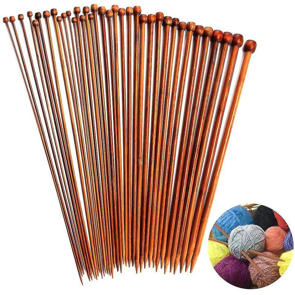 Bamboo Chopsticks Set Single Pointed Carbonated 2mm-10mm 36pcs V1188-TAL-07426