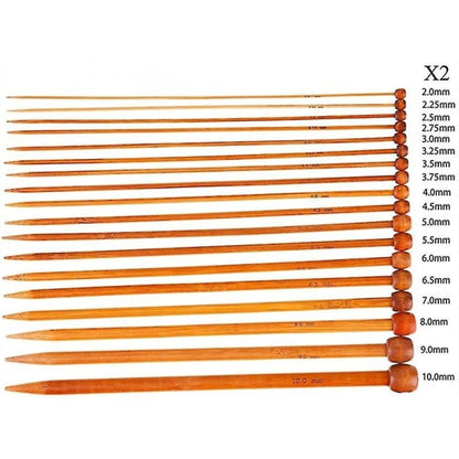 Bamboo Chopsticks Set Single Pointed Carbonated 2mm-10mm 36pcs V1188-TAL-07426
