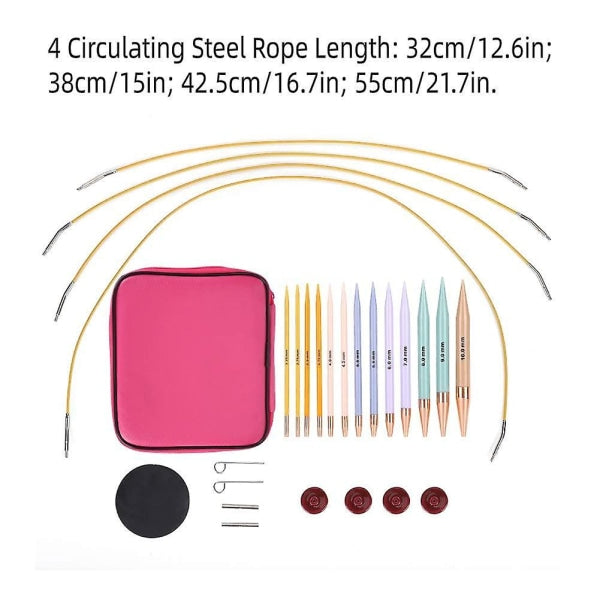 13 pairs of interchangeable needles, circular needles with 2.75 mm-10 mm V1188-TAL-07443