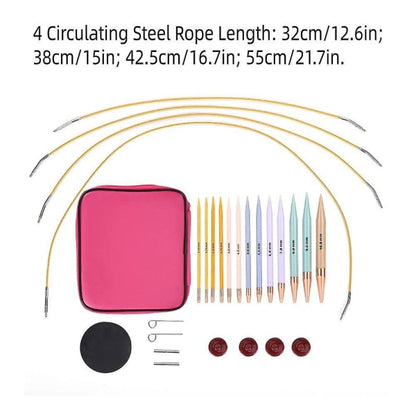 13 pairs of interchangeable needles, circular needles with 2.75 mm-10 mm V1188-TAL-07443