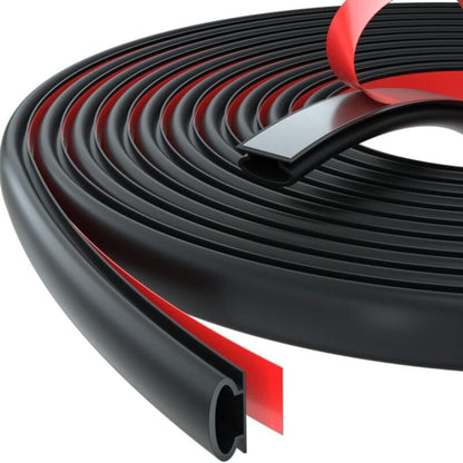 D-Profile Self-Adhesive Rubber Weather Strip Door Window Seal 6M Black for Cooling and Sound Insulation V1188-TAL-912M-0013