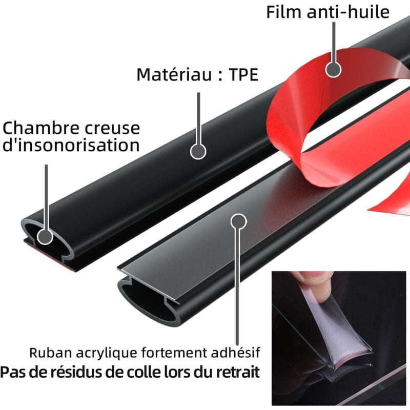 D-Profile Self-Adhesive Rubber Weather Strip Door Window Seal 6M Black for Cooling and Sound Insulation V1188-TAL-912M-0013