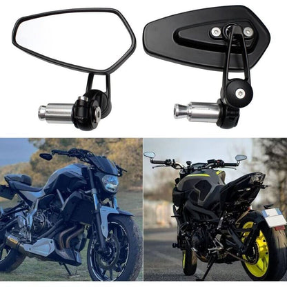 2pcs Motorcycle Handlebar Rearview Mirrors Motorcycle Rearview Mirrors for XJ6 MT01 MT03 MT07 MT09 (Black) V1188-TAL-912M-0147