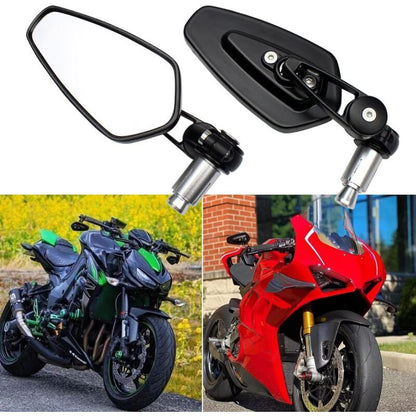 2pcs Motorcycle Handlebar Rearview Mirrors Motorcycle Rearview Mirrors for XJ6 MT01 MT03 MT07 MT09 (Black) V1188-TAL-912M-0147