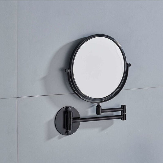 Wall Mounted Makeup Mirror 20cm Black 3 Pack 360 Rotatable Extendable Double Mirror V1188-TAL-912M-0310