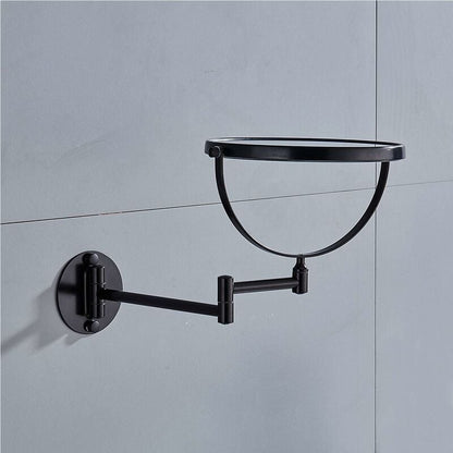 Wall Mounted Makeup Mirror 20cm Black 3 Pack 360 Rotatable Extendable Double Mirror V1188-TAL-912M-0310