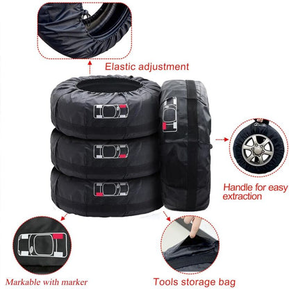 4 pcs Car Tire Covers 19-23"" Waterproof Dustproof Car Wheel Protector (Diameter 80cm) V1188-TAL-912M-1332