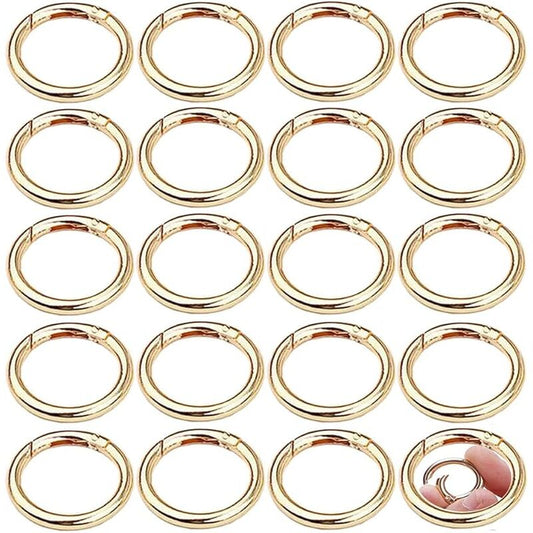 30pcs 33mm Round Gold Snap Spring Ring Carabiner Keychain Hooks Zinc Alloy for Crafts Bag Accessories V1188-TAL-912M-2549