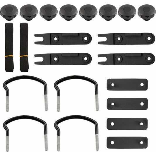 Universal Roof Box Brackets 4 pcs U-Shaped Mounting Brackets Inner Width with 8 Lock Nuts V1188-TAL-912M-3560