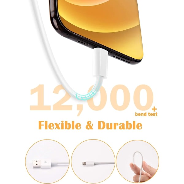 Compatible with Apple MFi Certified Lightning Charging Cable 4-Pack 1.8m iPhone 12 11 X XR XS 8 7 V1188-TAL-A41-00593