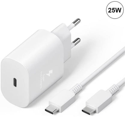 Compatible with Samsung A25 A15 A05 A05s A35 A55 Charger and Cable 25W White Type-C Fast Charging V1188-TAL-A41-00602
