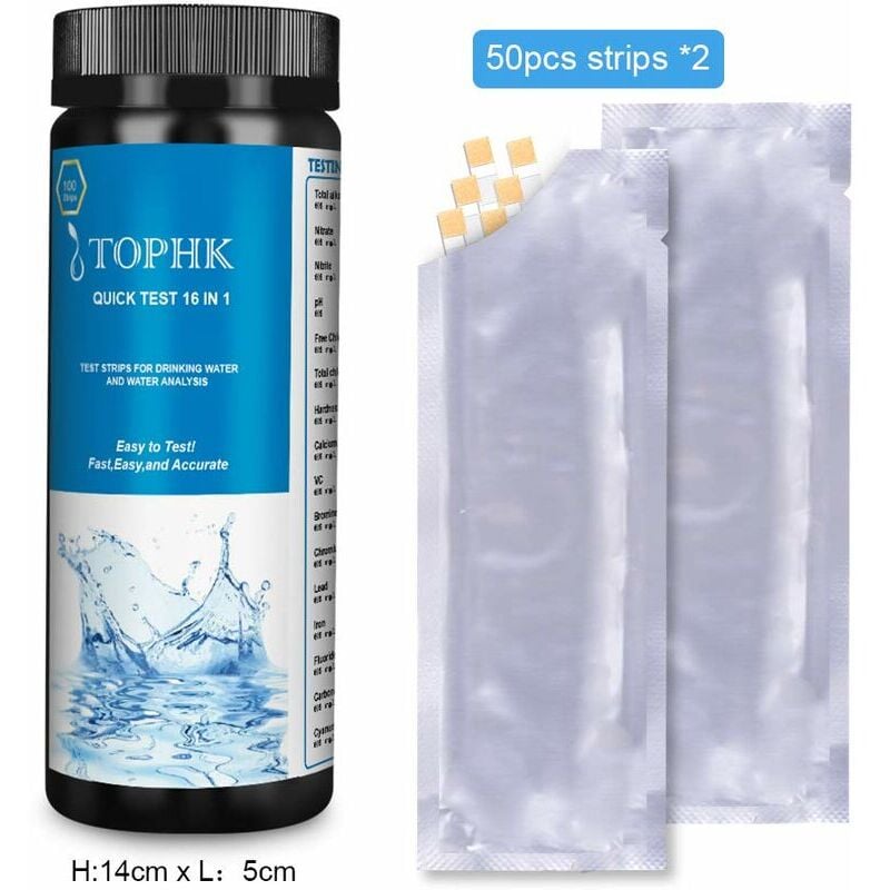 Drinking Water Test Kit 16 in 1, 100 Test Strips for Home Water Quality Testing, Quick \u0026 Simple V1188-TAL-L92-00113