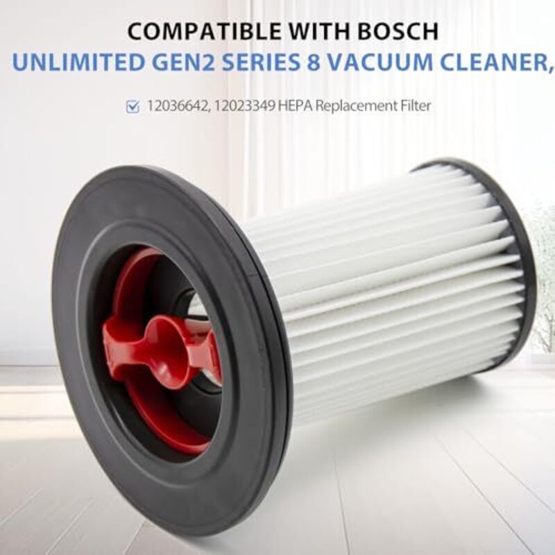 Bosch Unlimited Gen2 Series 8 Vacuum Replacement Filter 2-Pack Compatible with BKS8214W BSS825ALL V1188-TAL-MN1022-1246