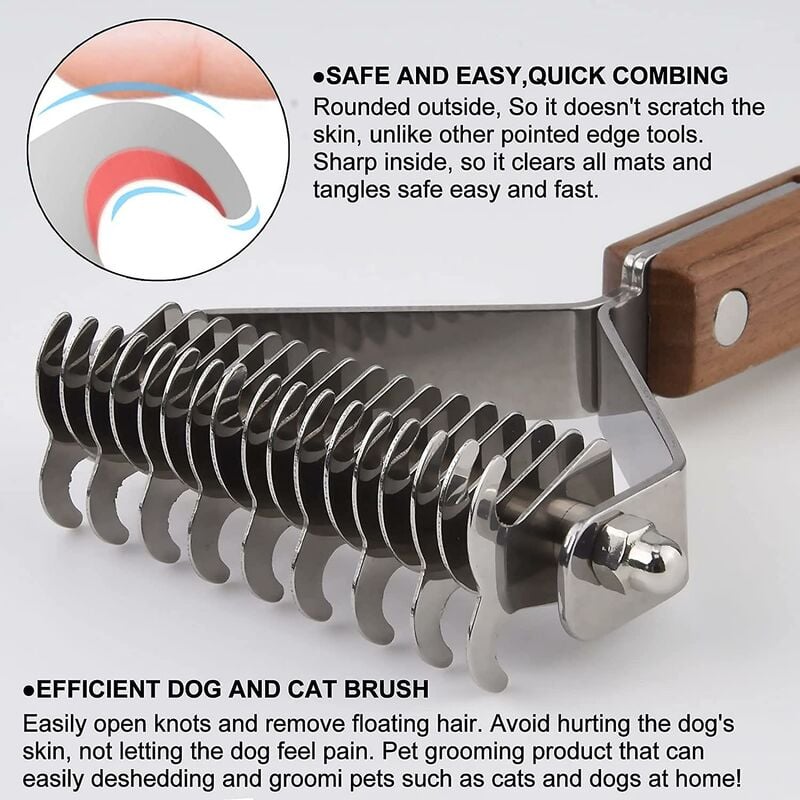 Coat King Heavy Duty Dog and Cat Deshedding Brush Grooming Comb Rake Significantly Reduces Shedding V1188-TAL-MO-00235