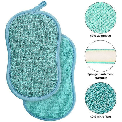Microfiber Dish Sponges for Non-Stick Pots and Pans, Antibacterial, Reusable and Washable Scouring Pads, 4 V1188-TAL-MO-00906