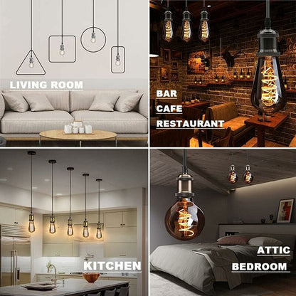 E27 Vintage Lamp Holder Ceramic Socket Adapter 4 Pieces Bronze with Braun Compatible V1188-TAL-MO-01287
