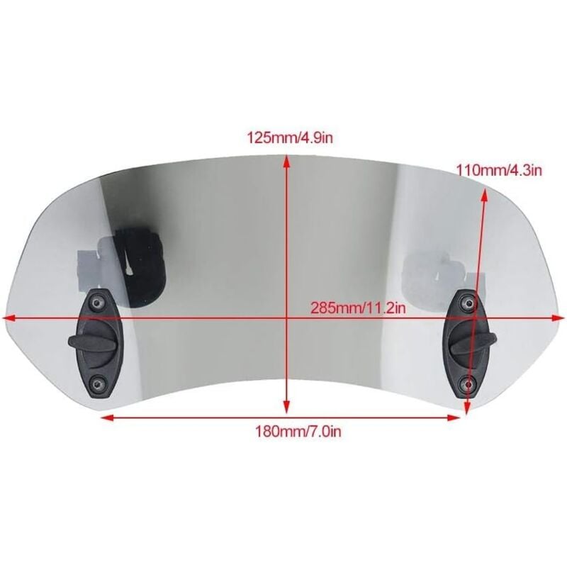 Motorcycle Windshield Adjustable Clip-On Windshield Wind Deflector Windscreen Accessories for Motorcycle Tawny V1188-TAL-MO-01856
