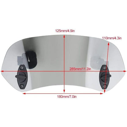 Motorcycle Windshield Adjustable Clip-On Windshield Wind Deflector Windscreen Accessories for Motorcycle Tawny V1188-TAL-MO-01856