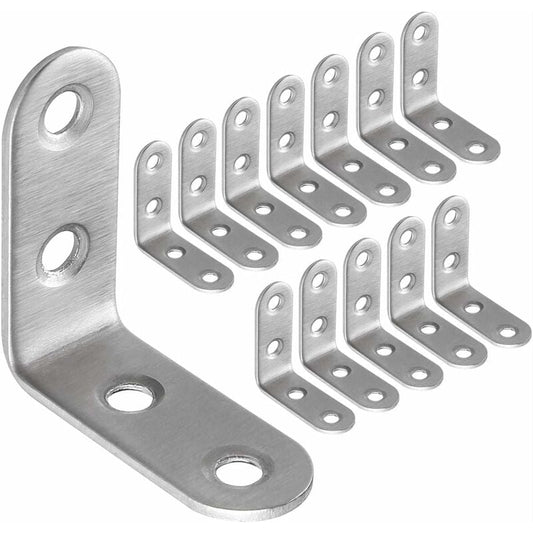 Stainless Steel Corner Brackets 40x40mm 13pcs Furniture Repair Silver Compatible with Furniture Brands V1188-TAL-MO-02282