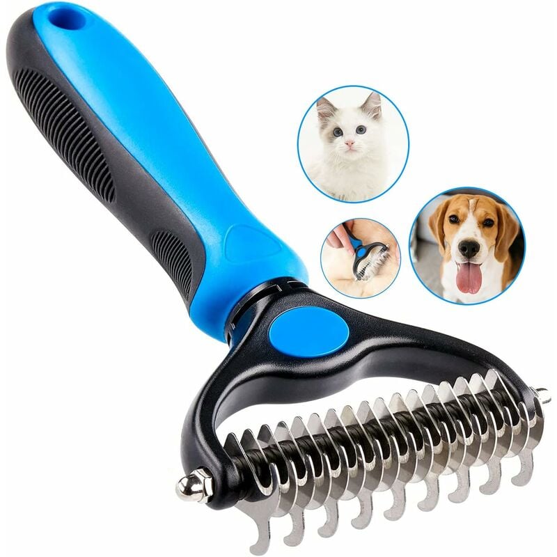 Professional Dog and Cat Dematting Comb for Long Hair Pets, Grooming Rake to Remove Undercoat V1188-TAL-SN-01143