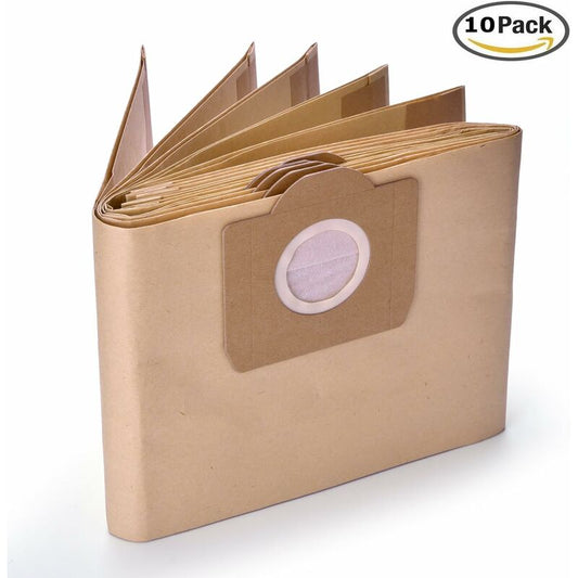 Karcher WD3 WD3P Wet and Dry Vacuum Cleaner Bags 10-Pack 6.959-130.0 A 2201/2204/2504 Replacement Paper V1188-TAL-SN-02482