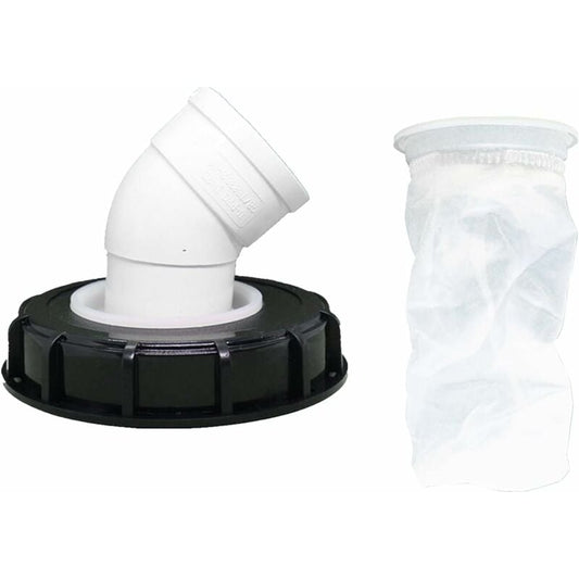163mm Nylon Rainwater Filter with Lid, 45 degrees Inlet, Washable, Compatible with IBC Water Tank DN 150 V1188-TAL-SN-04343