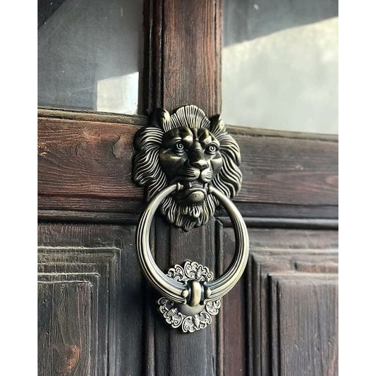 Bronze Lion Head Door Knocker Elegant Classic Home Decor V1188-TAL-SN-04900