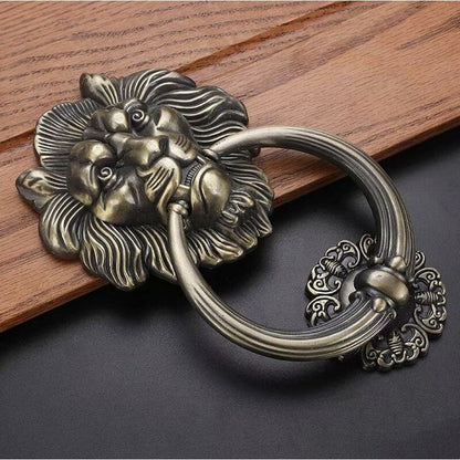 Bronze Lion Head Door Knocker Elegant Classic Home Decor V1188-TAL-SN-04900