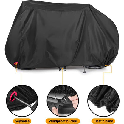 Bicycle Cover for 2 Bikes Waterproof Windproof 210D Oxford Storage Bag with Lock Holes Compatible with 56Vingt V1188-TAL-SN-05565