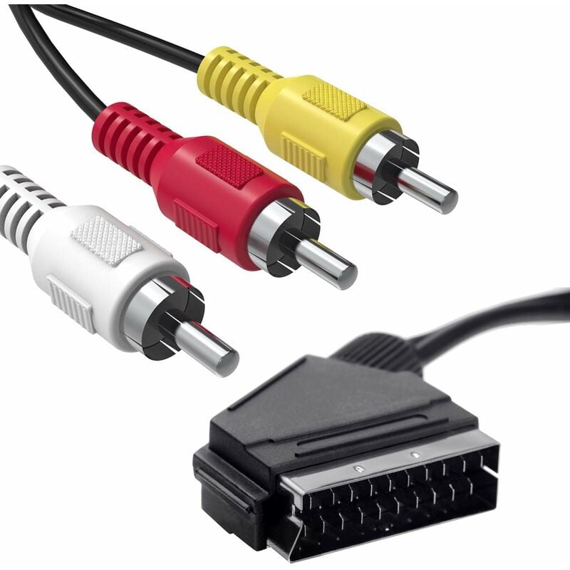 Scart to RCA Cable Male 1.5m Audio Video Adapter Compatible with TV DVD VCR V1188-TAL-SN-11261