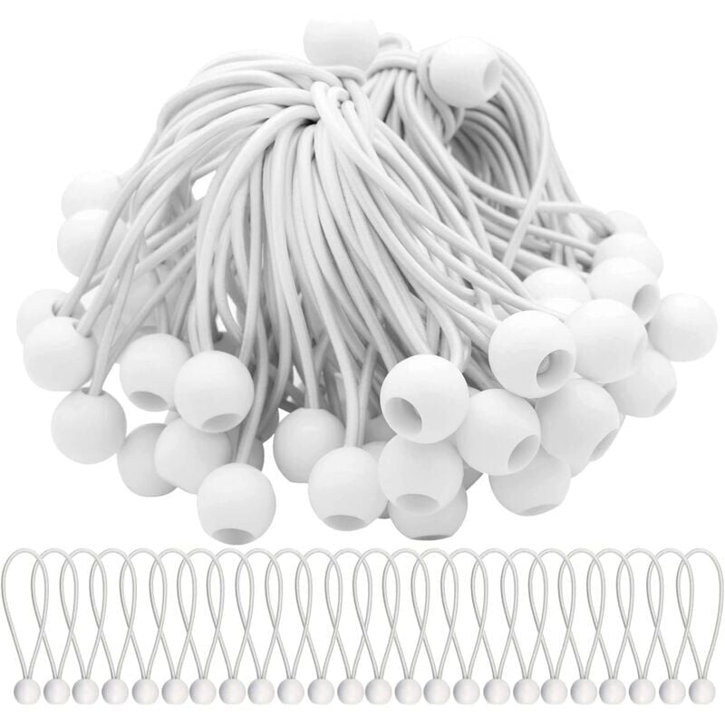 Elastic Rubber Straps with Balls for Marquees Tents Banners Tarpaulins 50 Pack V1188-TAL-SN-12223