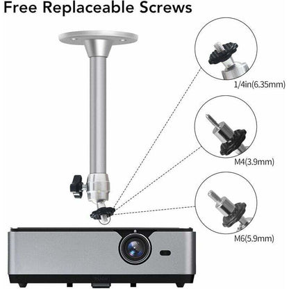 Projector Ceiling Mount for Mini Projector - Compatible with 3kg Load, 360 degrees Rotation, 90 degrees Tilt, V1188-TAL-SN-12983