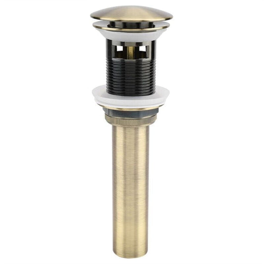 G1 1/4 Click Clack Pop Up Sink Waste Drain with Overflow in Bronzed Brass Universal Basin Siphon Valve V1188-TAL-SN-14300