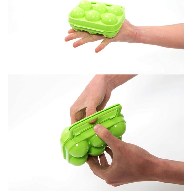 Portable Plastic Egg Carton Foldable 6 Compartments Large Capacity Egg Storage Box Holder Organizer for V1188-TAL-SN-15823