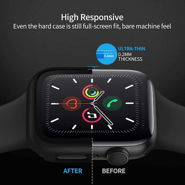 Compatible with Apple Watch Series 7/8/9 45mm 2-Pack Black Screen Protector V1188-TAL-X00613