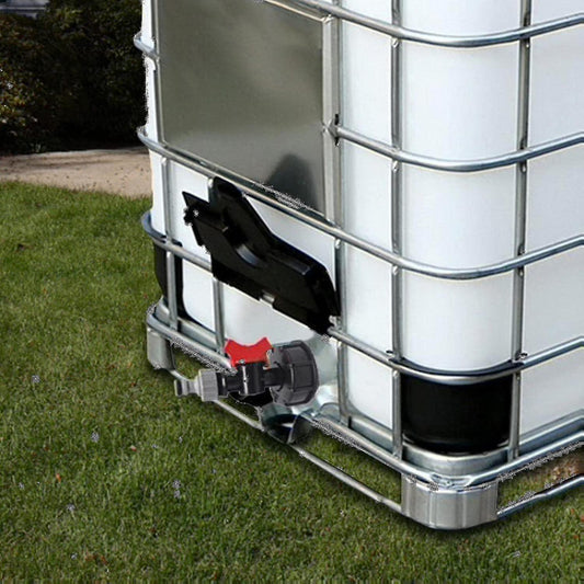Accessories for 1000L IBC tanks: Adapter cap + 4-point butterfly faucet + black nipple (Teflon tape included) V1188-TAL-X00863