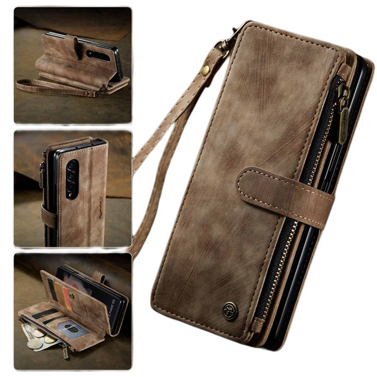 Compatible with Samsung Galaxy Z Fold 3 Case, Samsung, Retro Wallet Design, Card Slots, Magnetic Stand \u0026 V1188-TAL-X00932