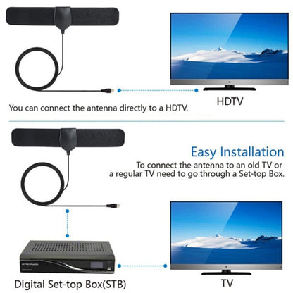 Digital Indoor HD Antenna 25 Mile Range 4K Compatible with TV One Size Black V1188-TAL-X03165